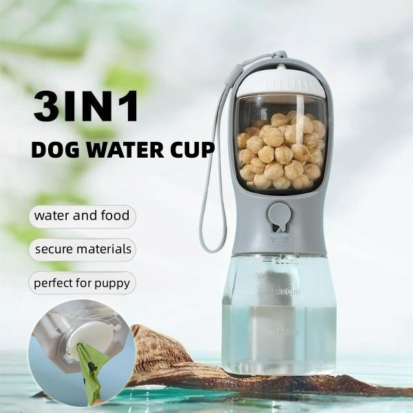 3-in-1 Portable Dog Water Cup with Waste Bags