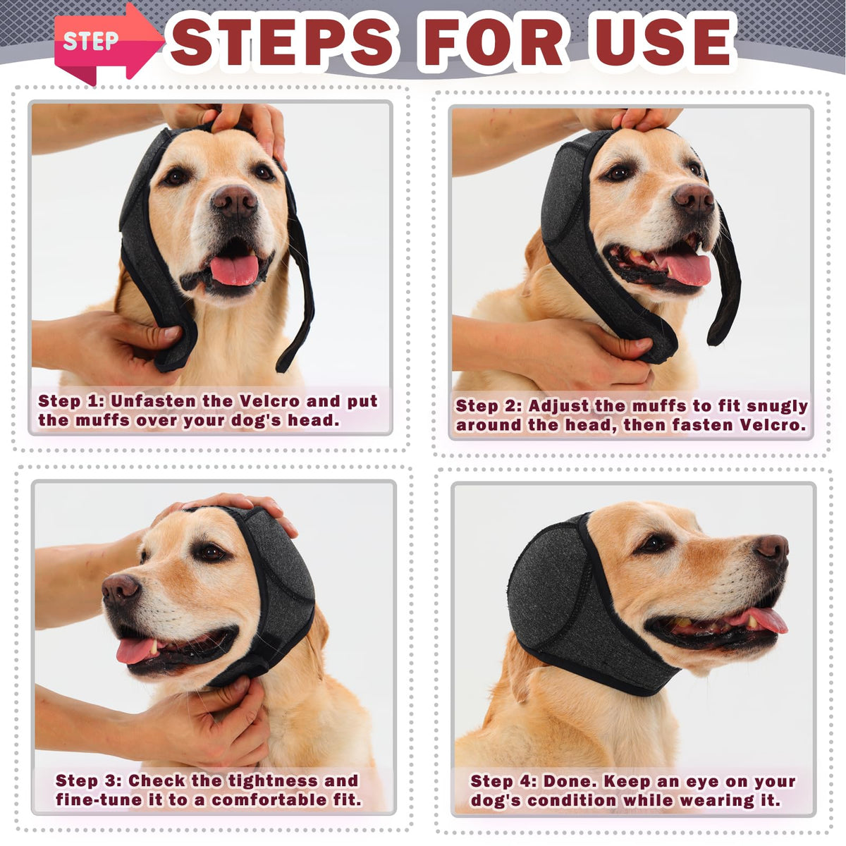 Calming Dog Ear Wrap for Anxiety & Thunder