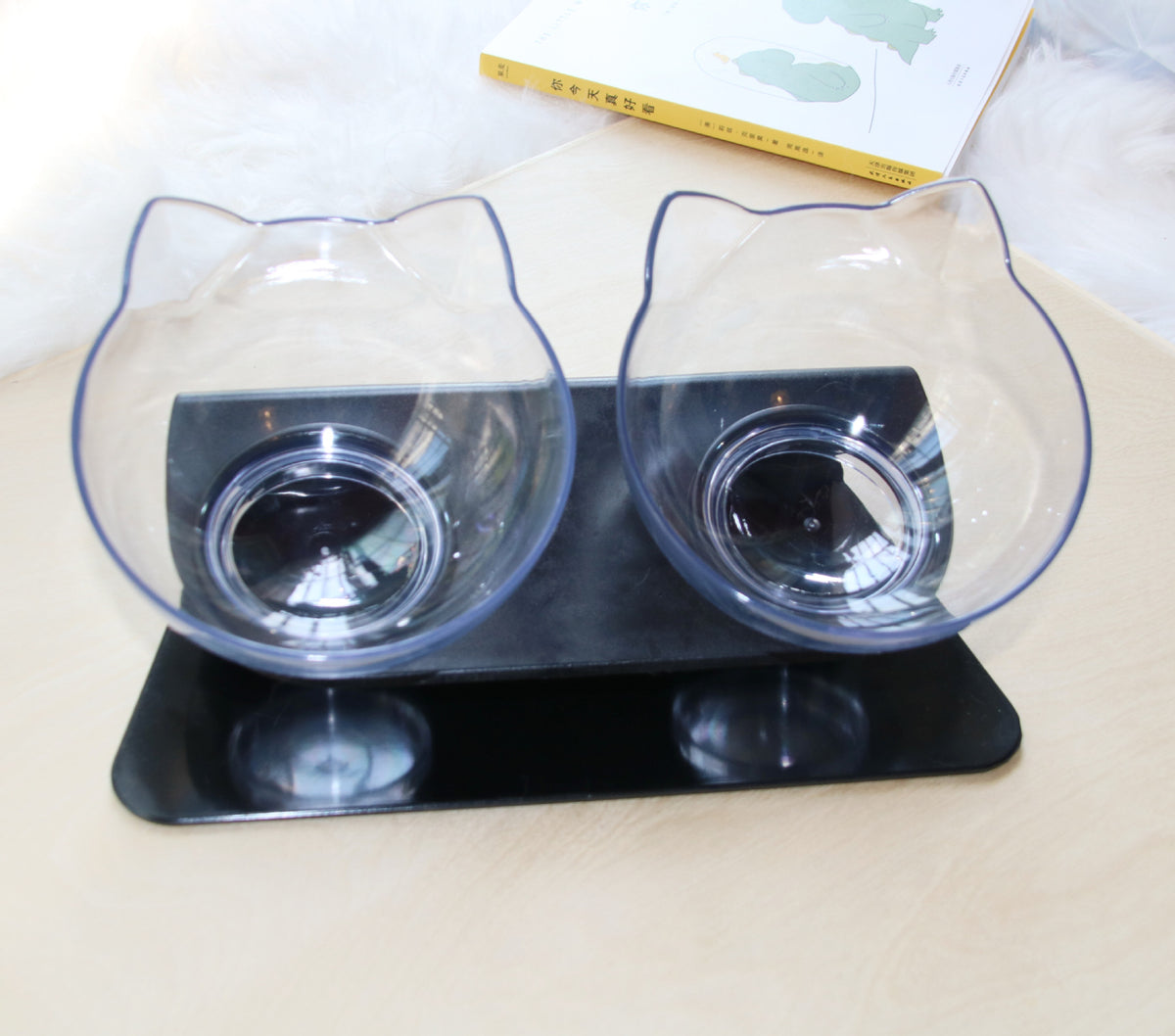 Raised Cat Double Bowl – Neck-Friendly Feeder