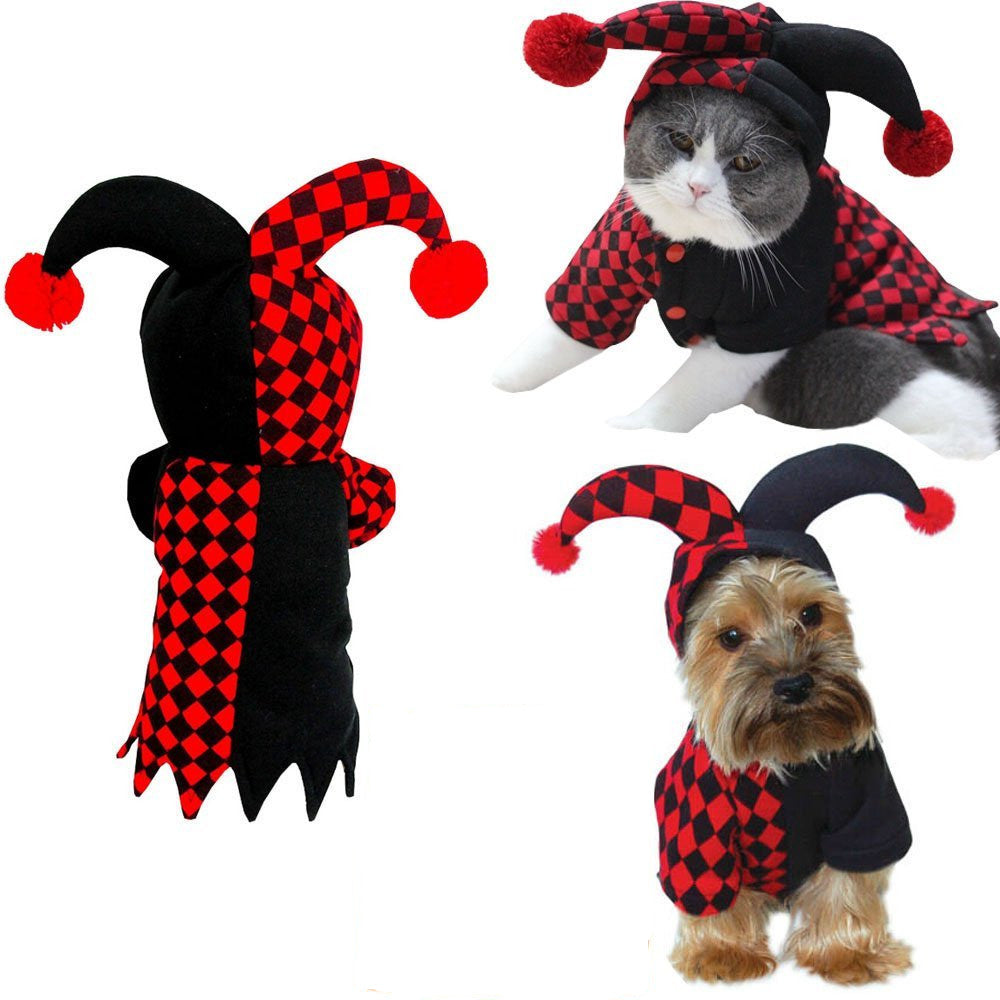 Clown Pet Costume – Funny Halloween Outfit for Dogs & Cats