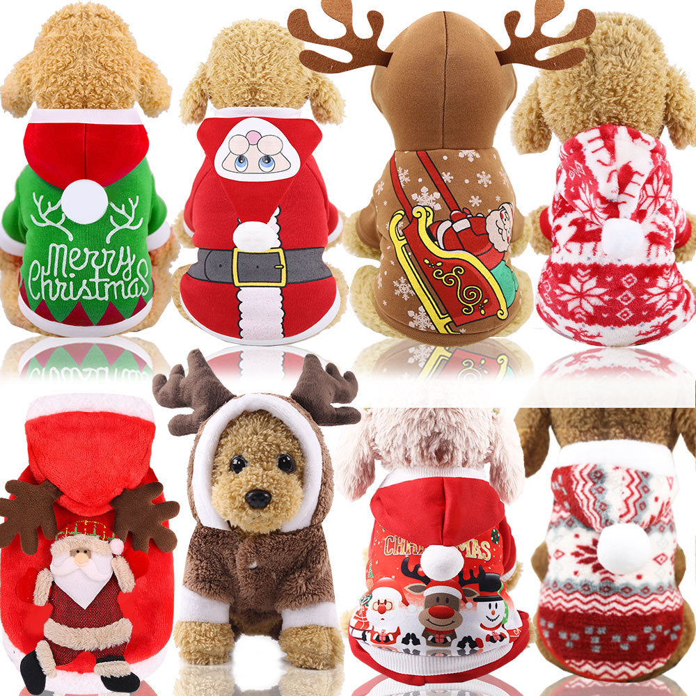 Christmas Pet Hoodie – Santa & Reindeer Costumes