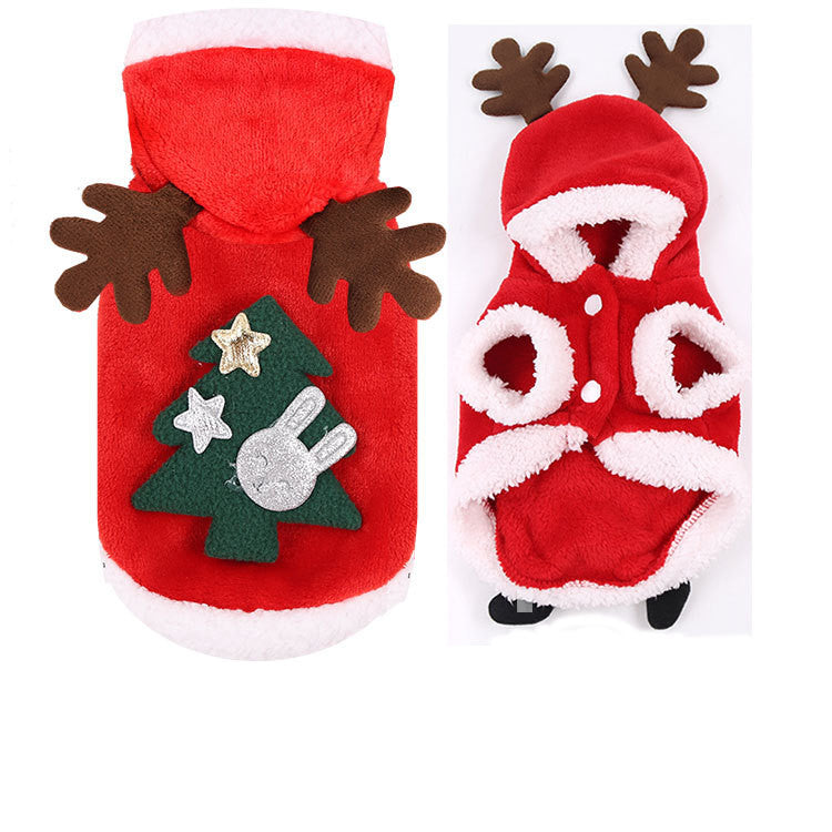 Christmas Pet Hoodie – Santa & Reindeer Costumes