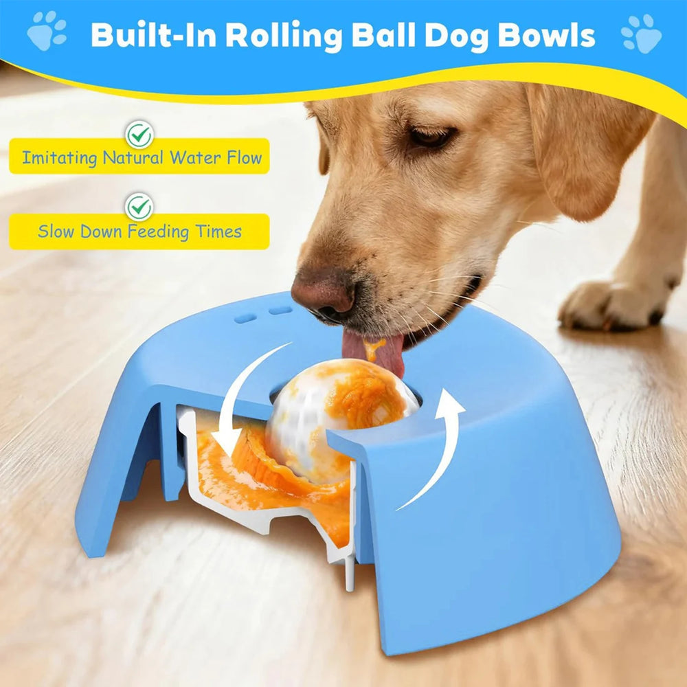 Slow Feeder Lick Bowl Spill Proof Liquid Treat Lick Bowl Dog Licking Ball Treat Dispenser for Bone Broth Yogurt