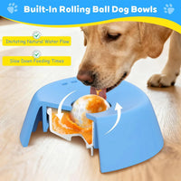 Slow Feeder Lick Bowl Spill Proof Liquid Treat Lick Bowl Dog Licking Ball Treat Dispenser for Bone Broth Yogurt