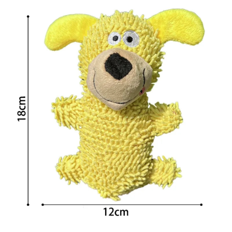 Durable Pet Dog Plush Toy for Small Breeds - Animal Shape Squeaky Chew Cleaning Toy