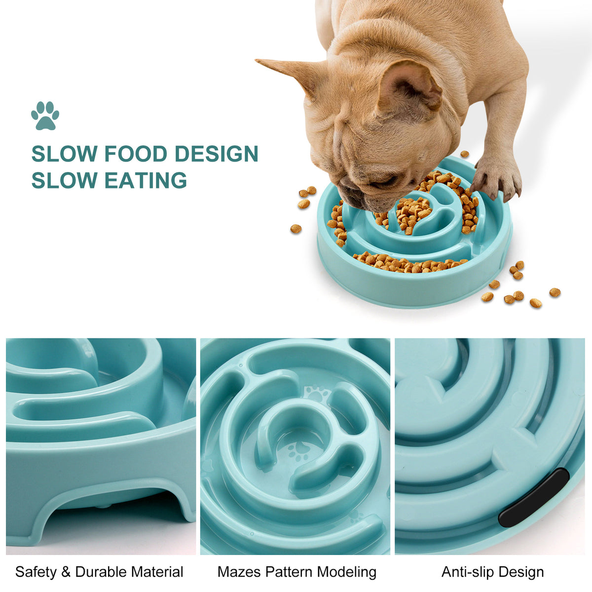 Slow Feeder Puzzle Dog Bowl – Silicone Anti-Choke