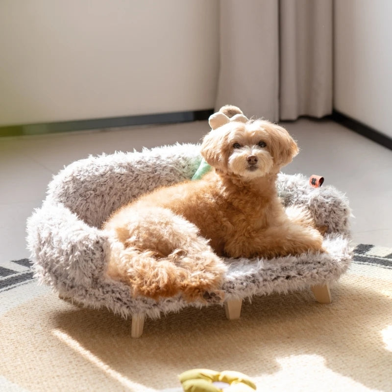 Wooden Pet Bed – Luxury Raised Kennel for Dogs & Cats