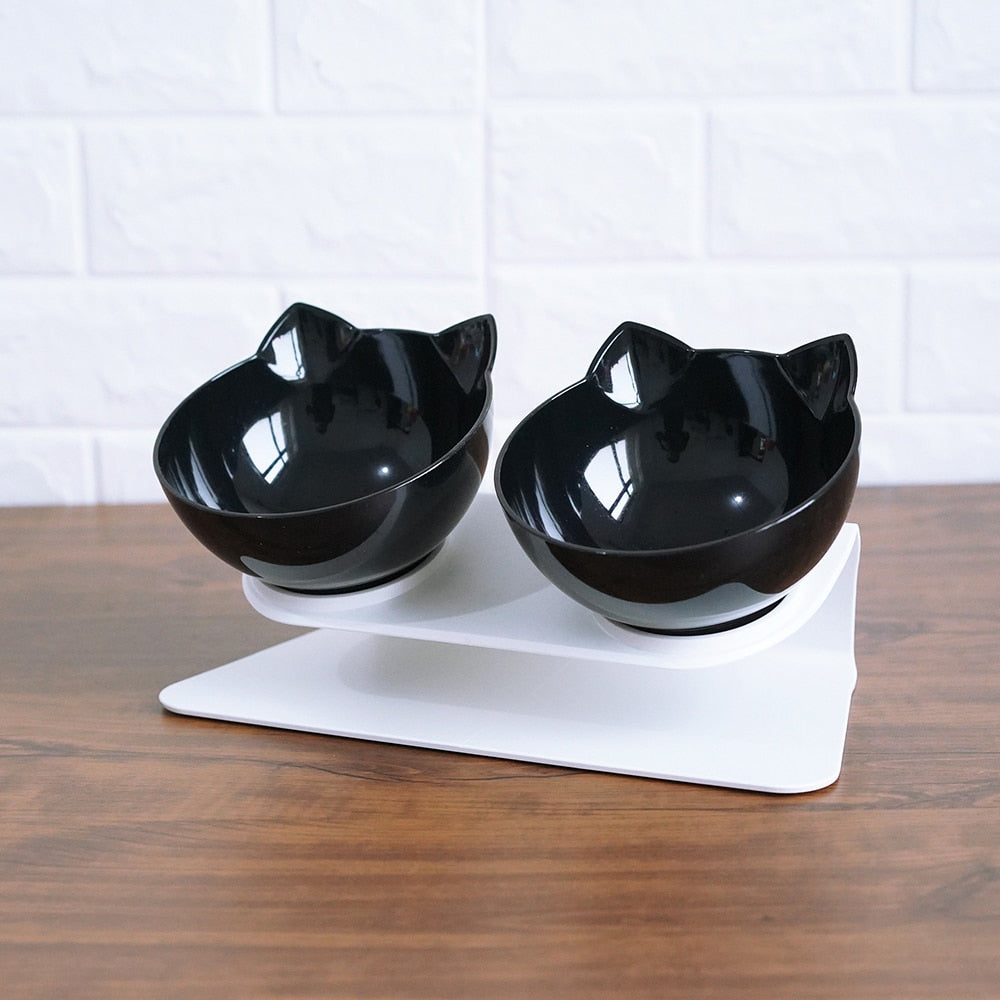 Raised Cat Double Bowl – Neck-Friendly Feeder