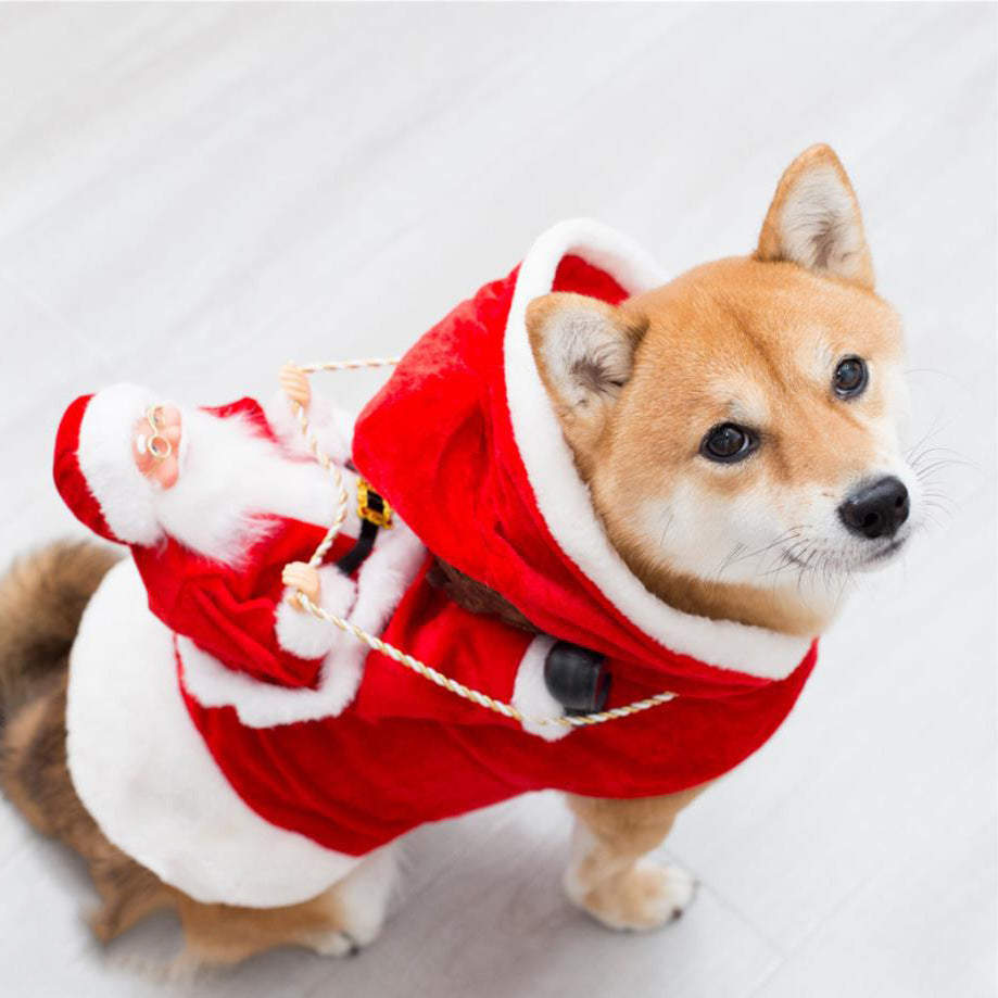 Riding Santa Costume for Dogs & Cats – Christmas Outfit