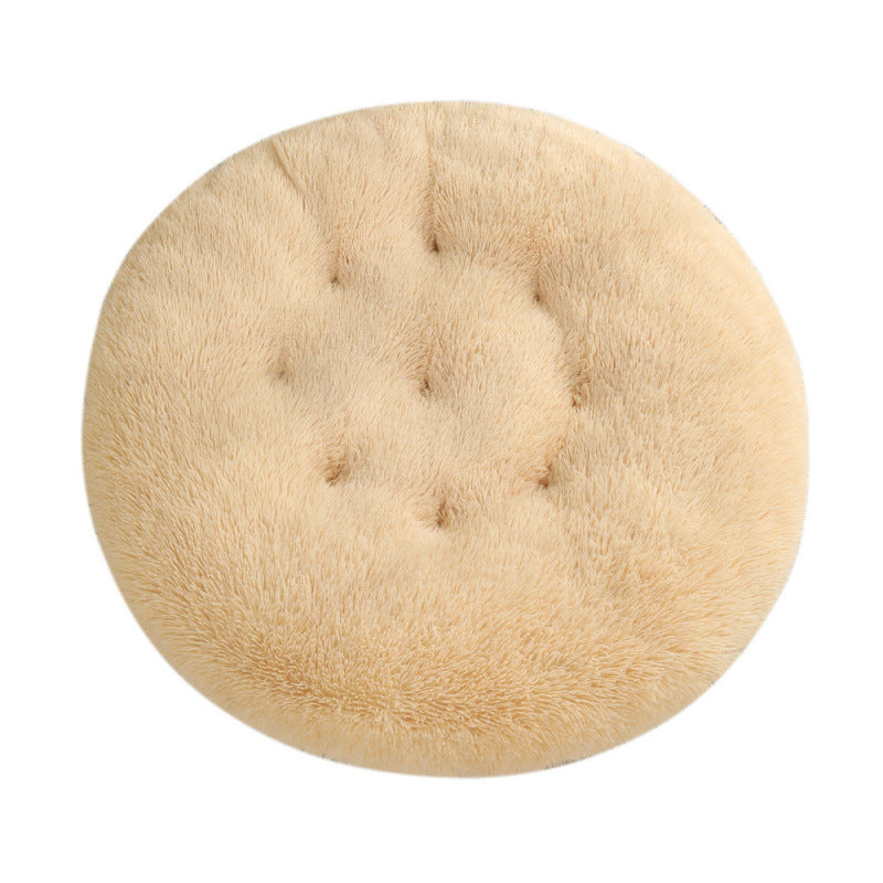 Plush Donut Pet Bed – Round Warm Sleeping Mat