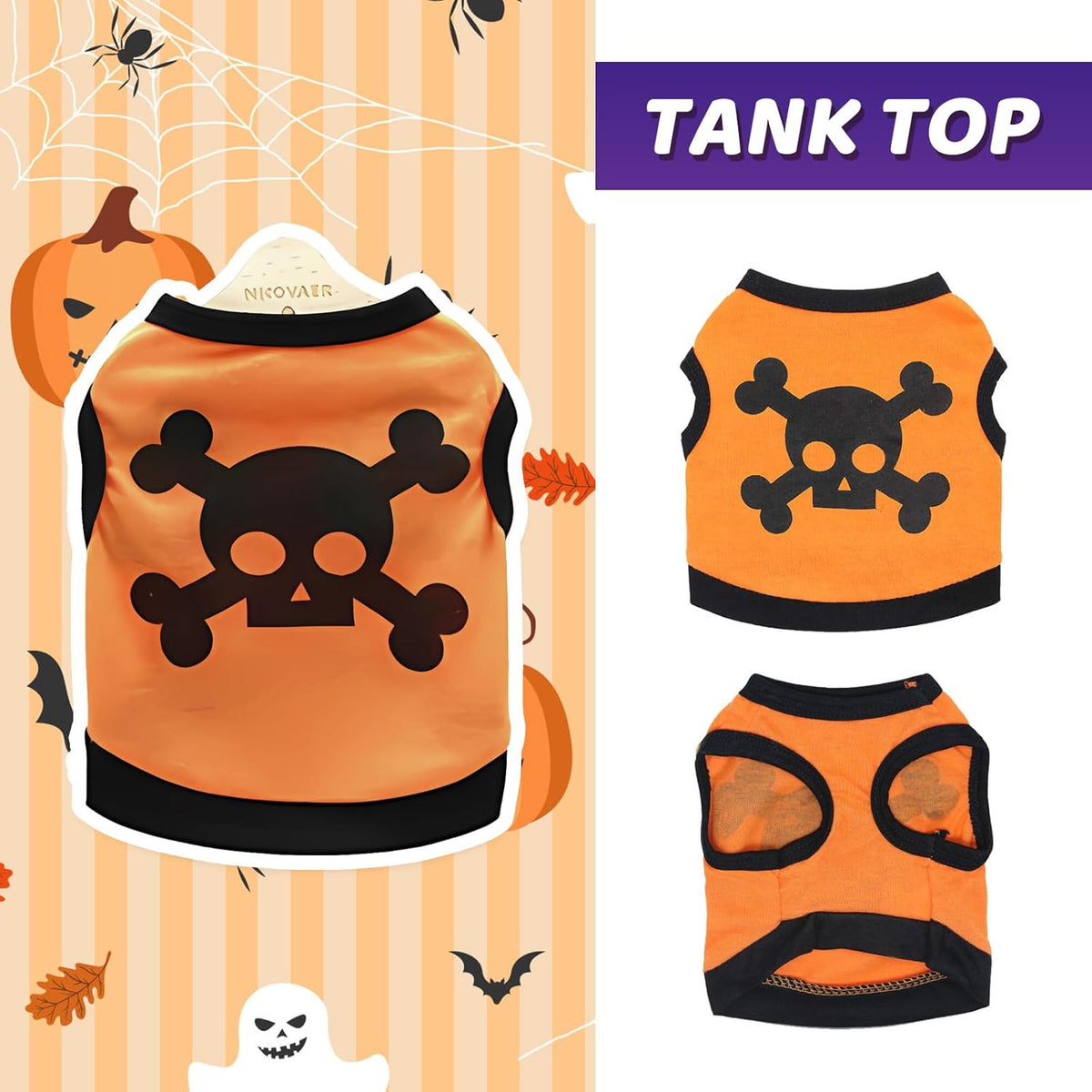 Skull Tank Top for Dogs & Cats – Stretch Cotton Vest