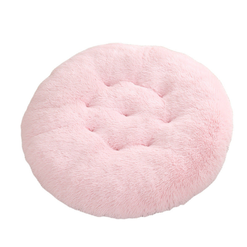 Plush Donut Pet Bed – Round Warm Sleeping Mat