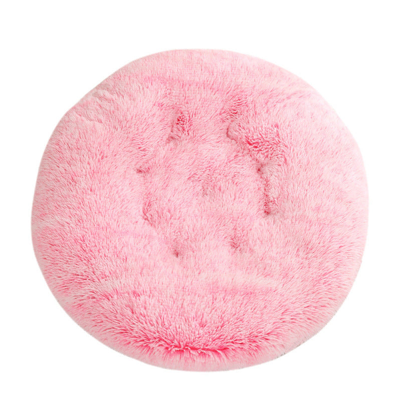 Plush Donut Pet Bed – Round Warm Sleeping Mat