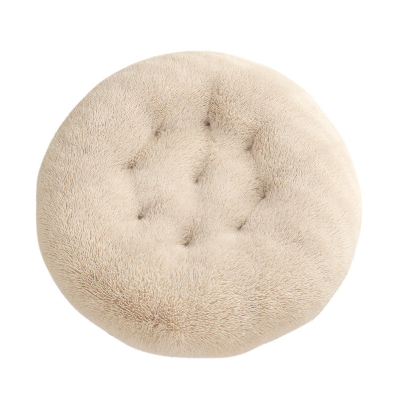 Plush Donut Pet Bed – Round Warm Sleeping Mat