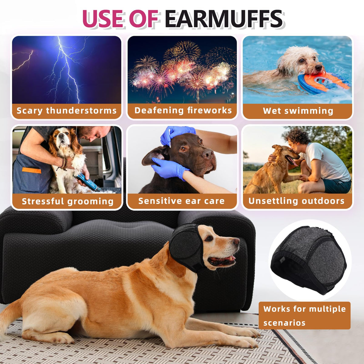 Calming Dog Ear Wrap for Anxiety & Thunder