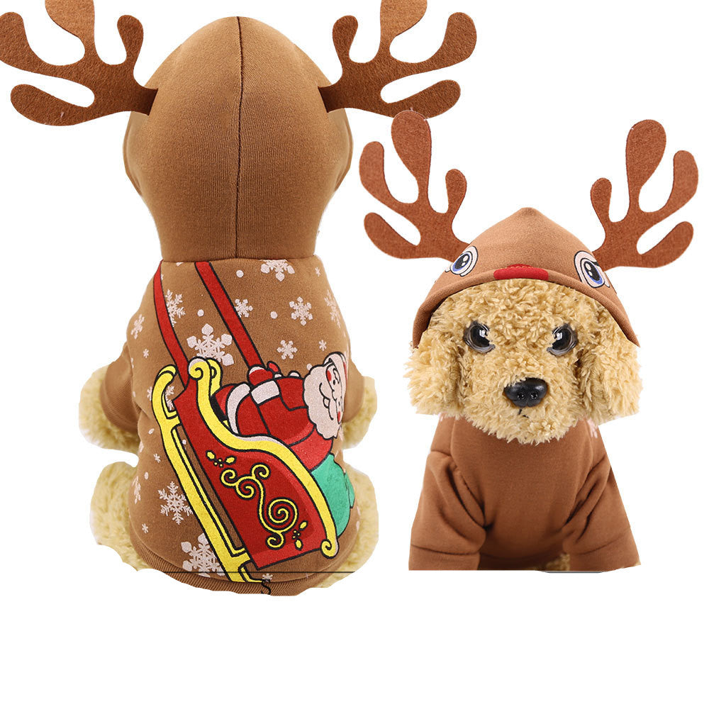 Christmas Pet Hoodie – Santa & Reindeer Costumes