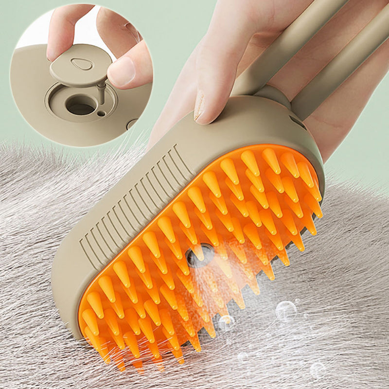 Steamy Cat & Dog Brush 3-in-1 – Electric Spray Comb
