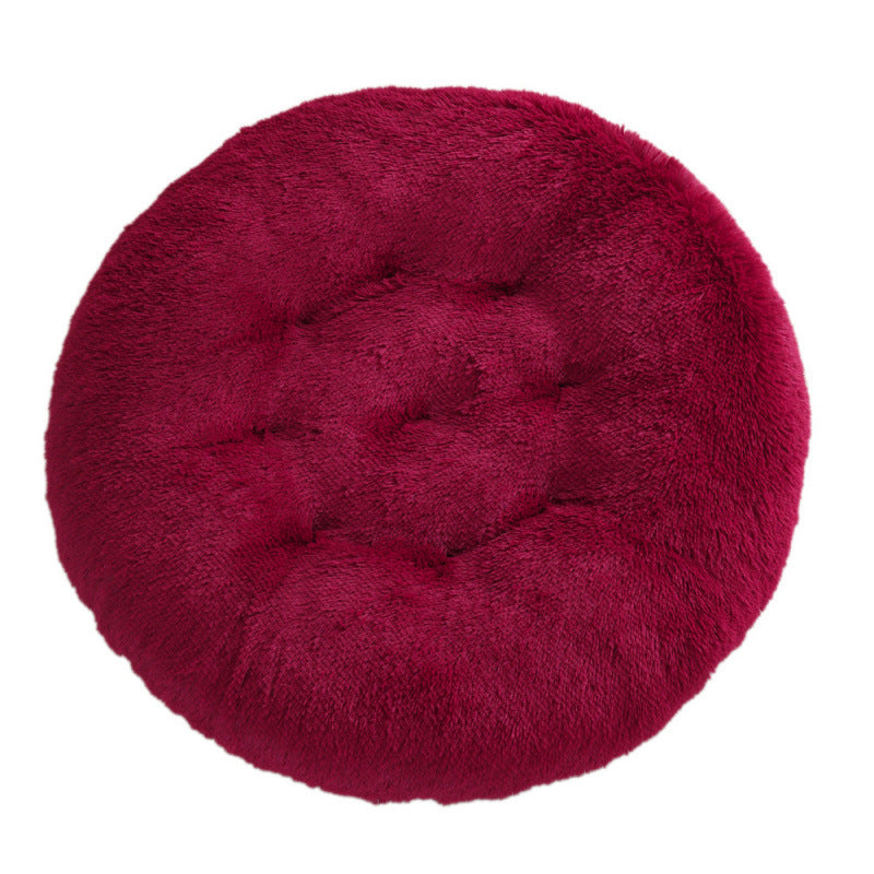 Plush Donut Pet Bed – Round Warm Sleeping Mat