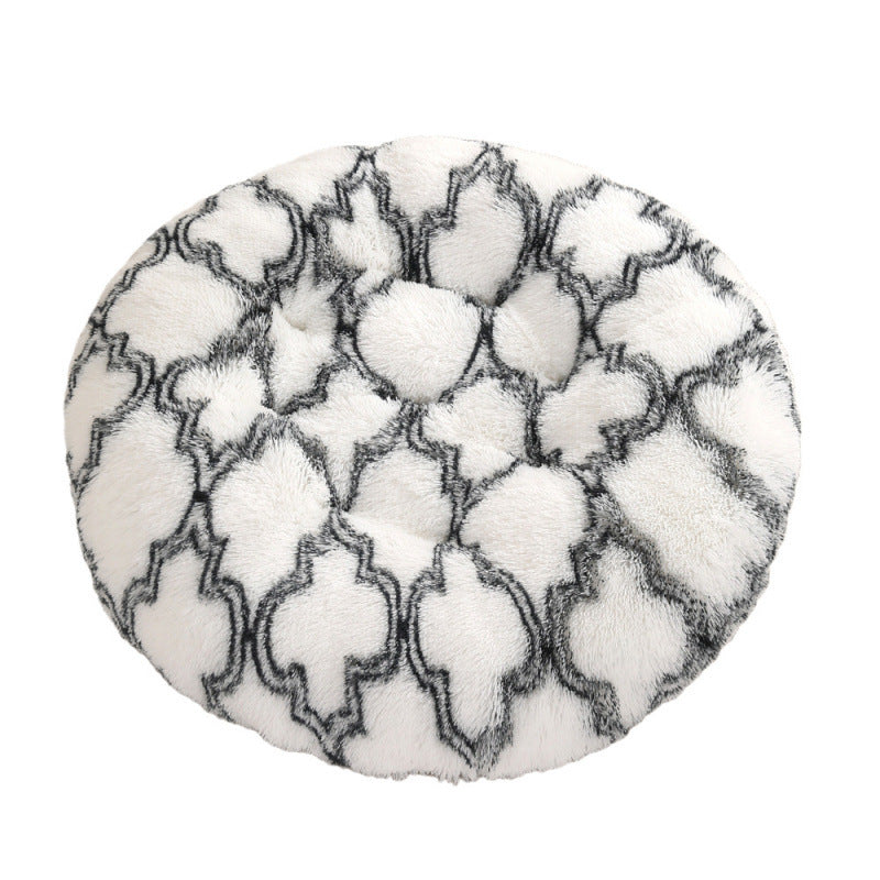 Plush Donut Pet Bed – Round Warm Sleeping Mat
