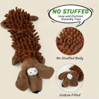 Durable Pet Dog Plush Toy for Small Breeds - Animal Shape Squeaky Chew Cleaning Toy