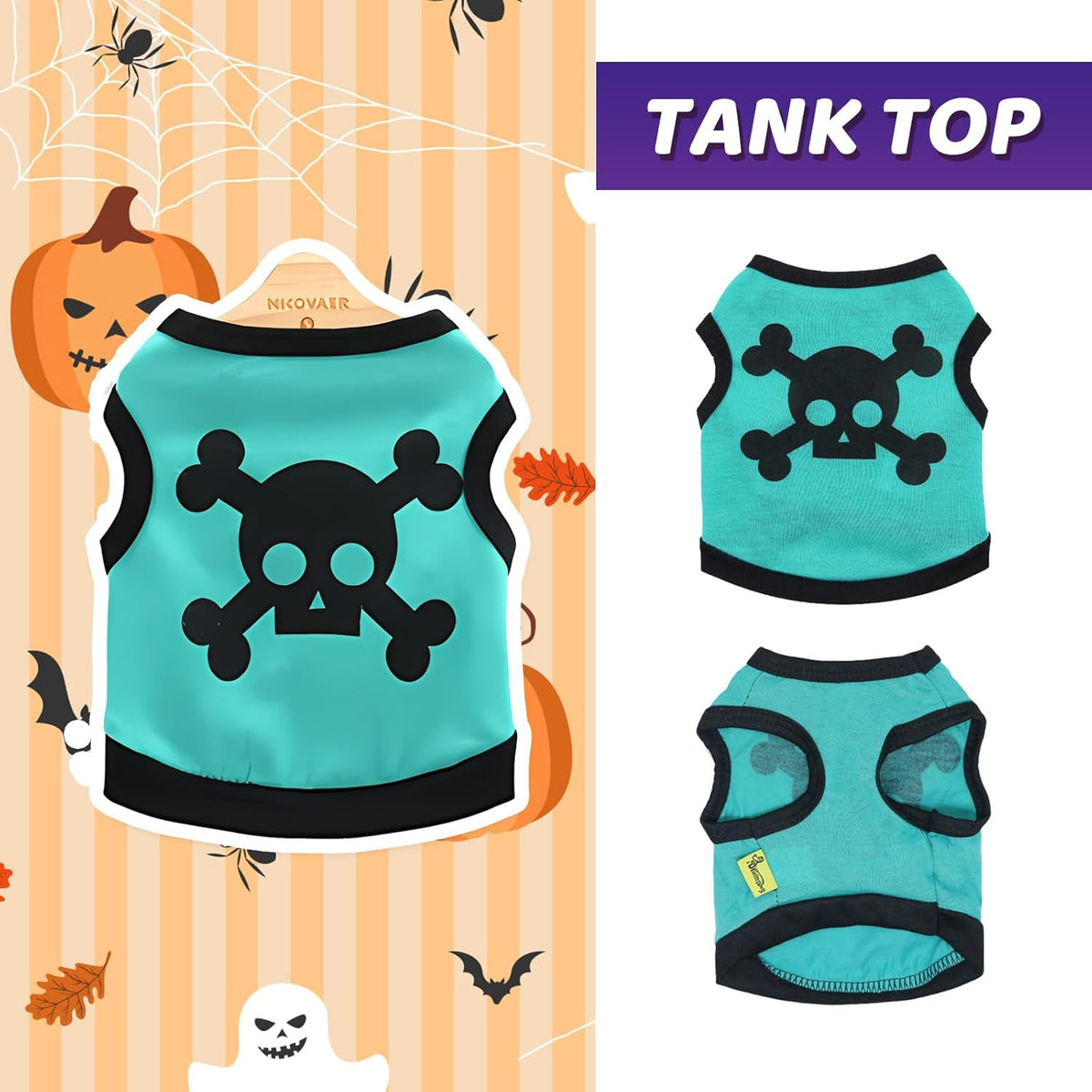 Skull Tank Top for Dogs & Cats – Stretch Cotton Vest