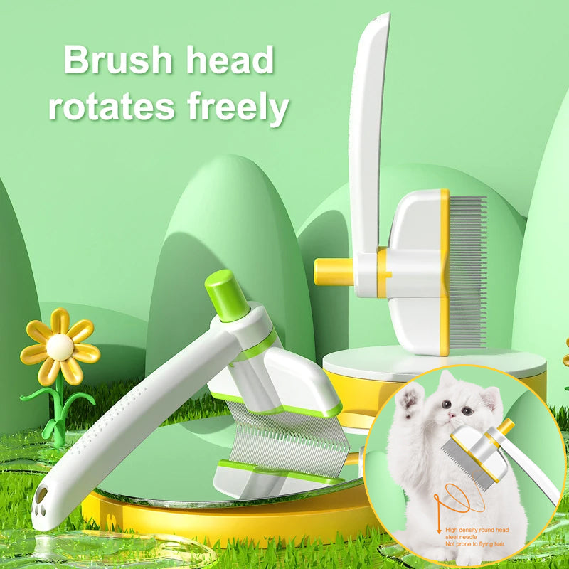 Self-Cleaning Pet Comb for Shedding & Tangles