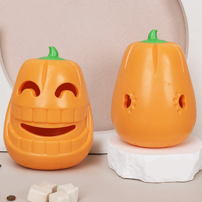 Pumpkin Treat-Dispensing Dog Toy – Slow Feeder Chew