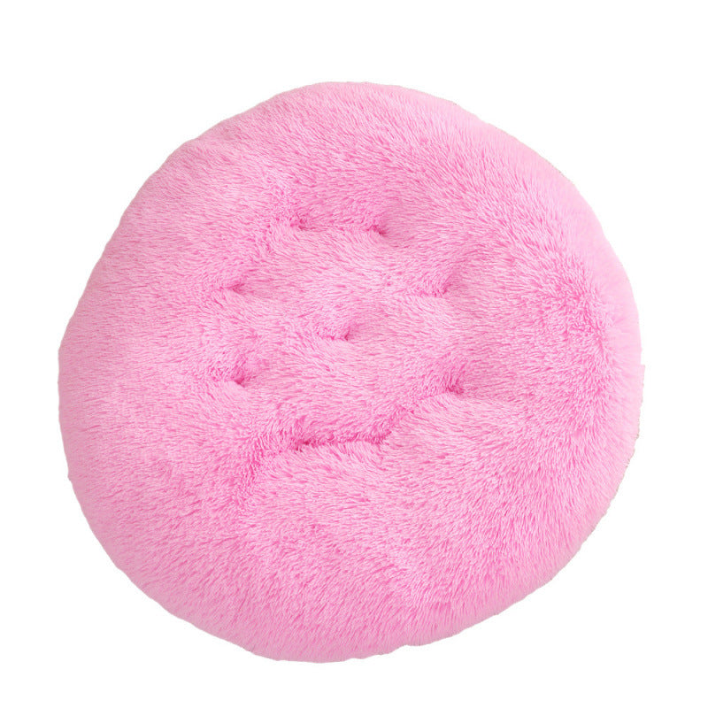 Plush Donut Pet Bed – Round Warm Sleeping Mat