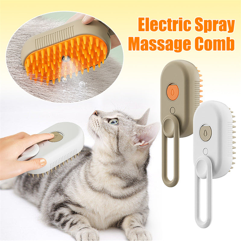 Steamy Cat & Dog Brush 3-in-1 – Electric Spray Comb