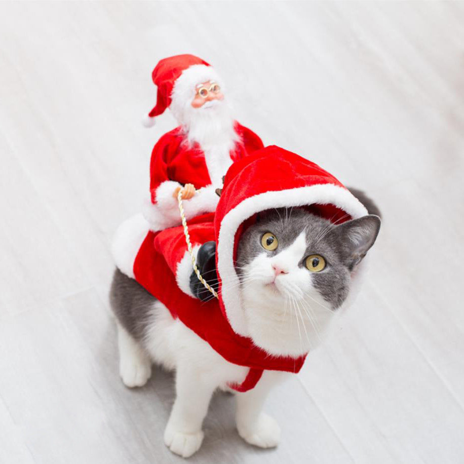 Riding Santa Costume for Dogs & Cats – Christmas Outfit