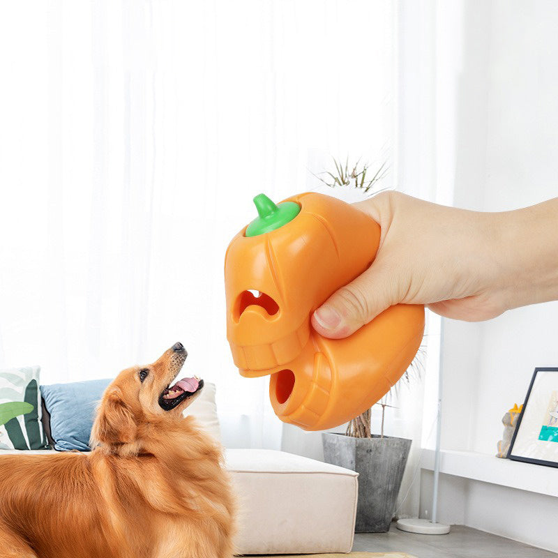Pumpkin Treat-Dispensing Dog Toy – Slow Feeder Chew