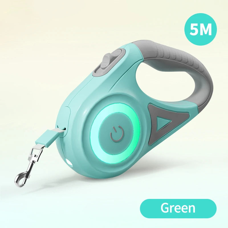 5M Retractable Dog Leash with LED Light