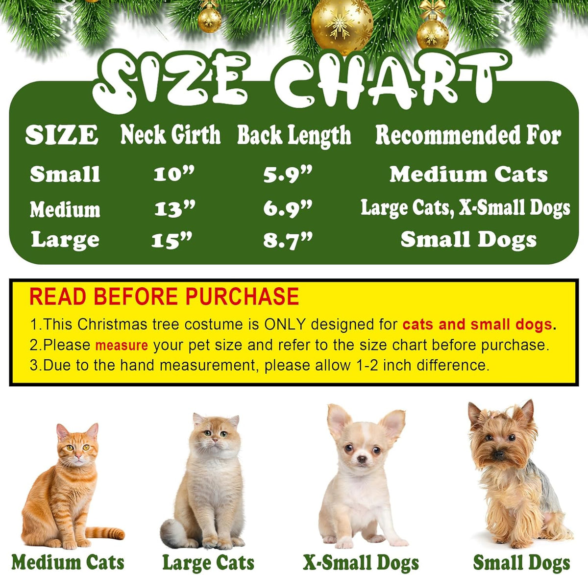 Christmas Tree Costume for Cats & Small Dogs – Pom-Pom Cape