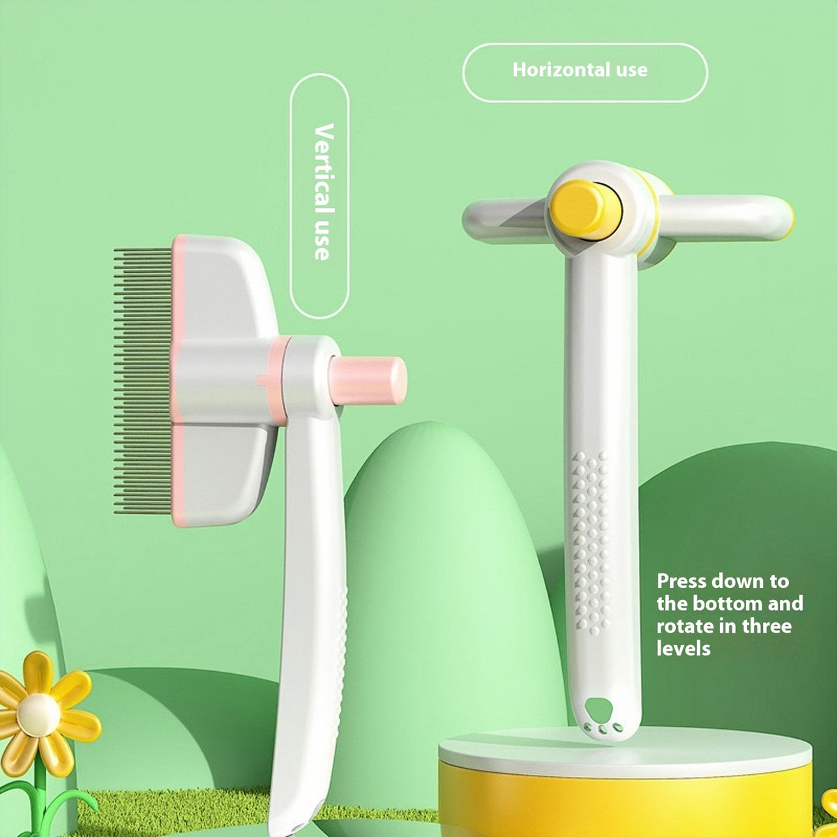 Self-Cleaning Pet Comb for Shedding & Tangles