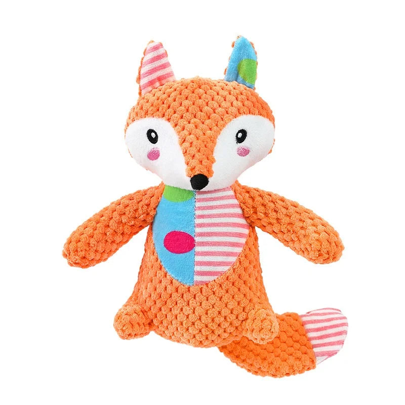 Durable Pet Dog Plush Toy for Small Breeds - Animal Shape Squeaky Chew Cleaning Toy