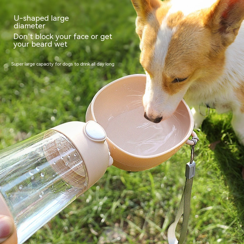 Portable Dog Water Bottle and Food Container - Outdoor Travel Feeder Bowl and Water Dispenser for Pets