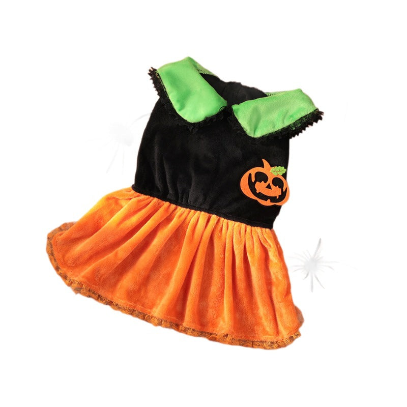 Halloween Pumpkin Dress or Sweater for Dogs – Velvet