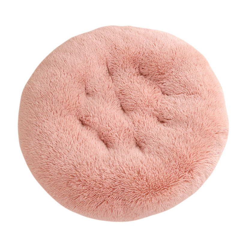Plush Donut Pet Bed – Round Warm Sleeping Mat