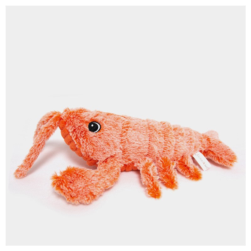 Electric Jumping Shrimp Plush Toy for Cats - USB Rechargeable Simulation Lobster Pet Plaything