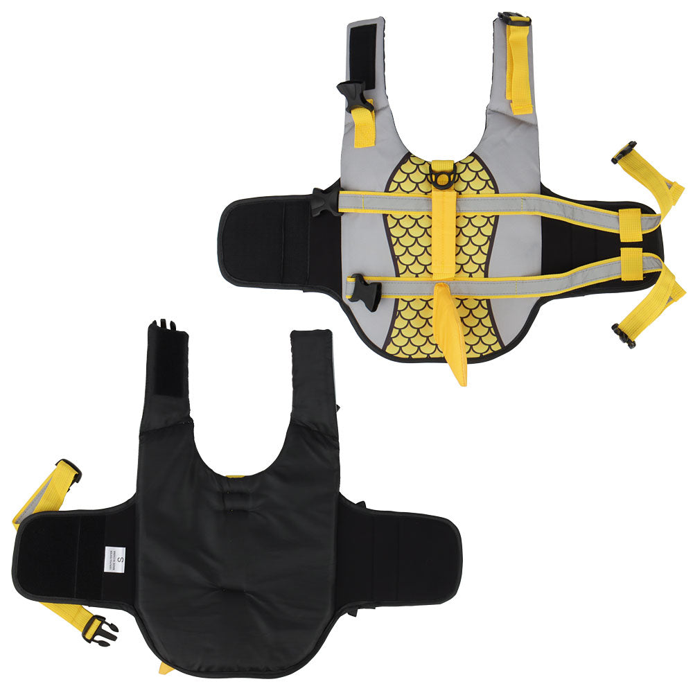 Dog Life Jacket Vest for Swimming - Shark Design Pet Swimwear and Harness for Summer Safety
