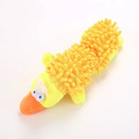 Durable Pet Dog Plush Toy for Small Breeds - Animal Shape Squeaky Chew Cleaning Toy