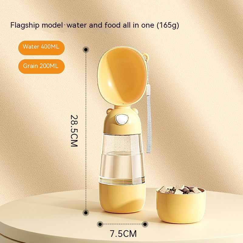 Portable Dog Water Bottle and Food Container - Outdoor Travel Feeder Bowl and Water Dispenser for Pets