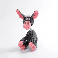 Durable Pet Dog Plush Toy for Small Breeds - Animal Shape Squeaky Chew Cleaning Toy