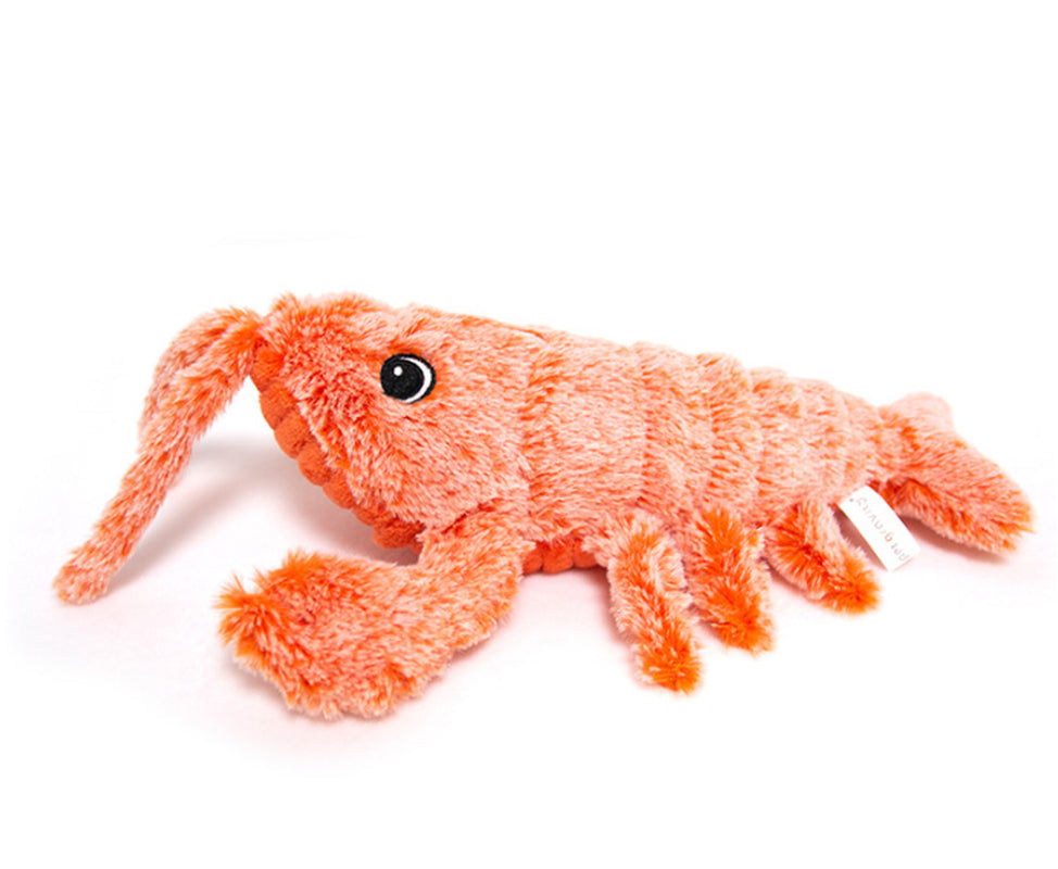 Electric Jumping Shrimp Plush Toy for Cats - USB Rechargeable Simulation Lobster Pet Plaything