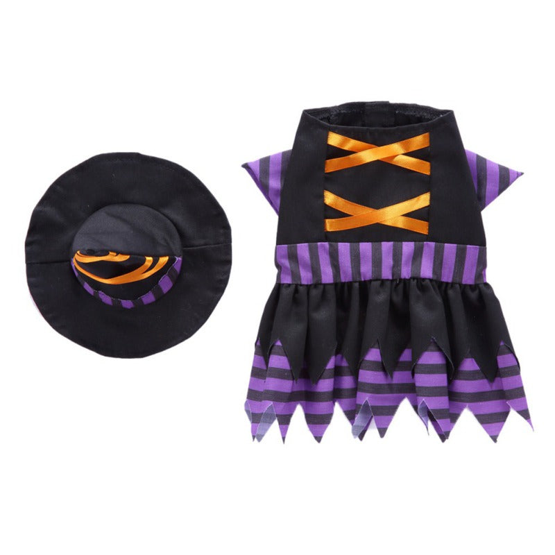 Witch Costume for Dogs & Cats – Pointed Hat and Dress