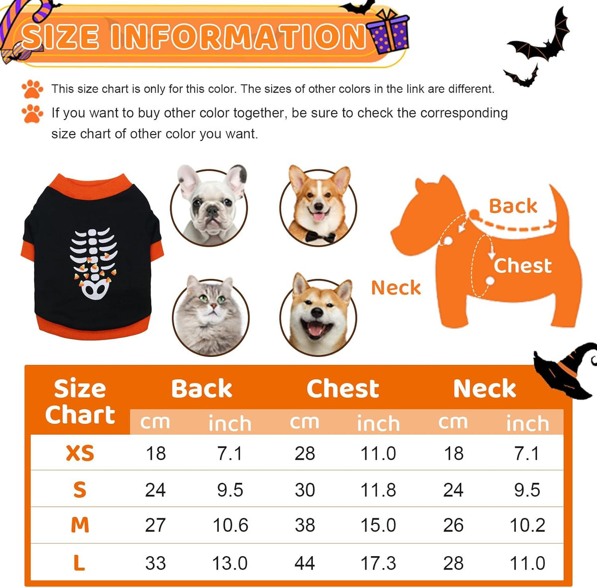 Skeleton or Ghost Sweatshirt for Dogs & Cats – Cotton