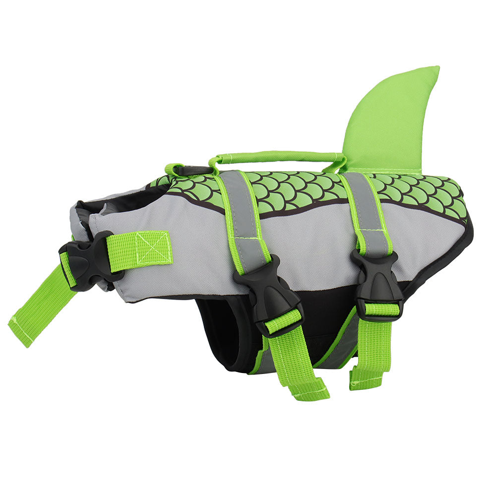 Dog Life Jacket Vest for Swimming - Shark Design Pet Swimwear and Harness for Summer Safety