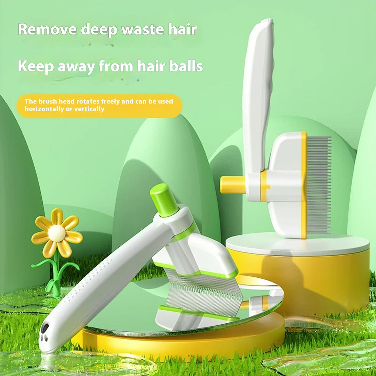 Self-Cleaning Pet Comb for Shedding & Tangles