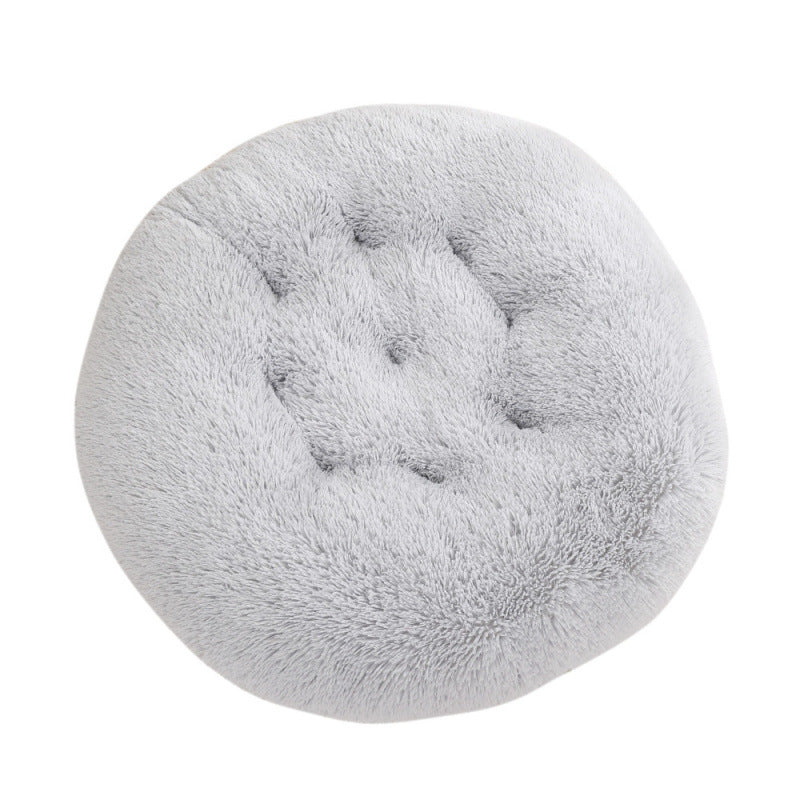 Plush Donut Pet Bed – Round Warm Sleeping Mat