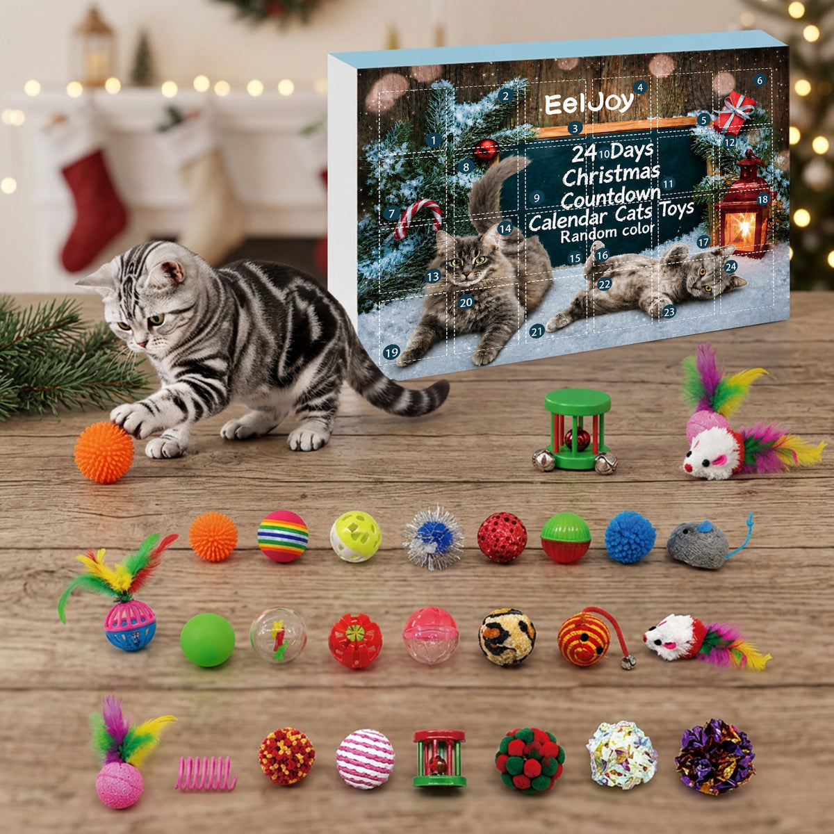 Cat Advent Calendar – 24 Christmas Toys, One a Day